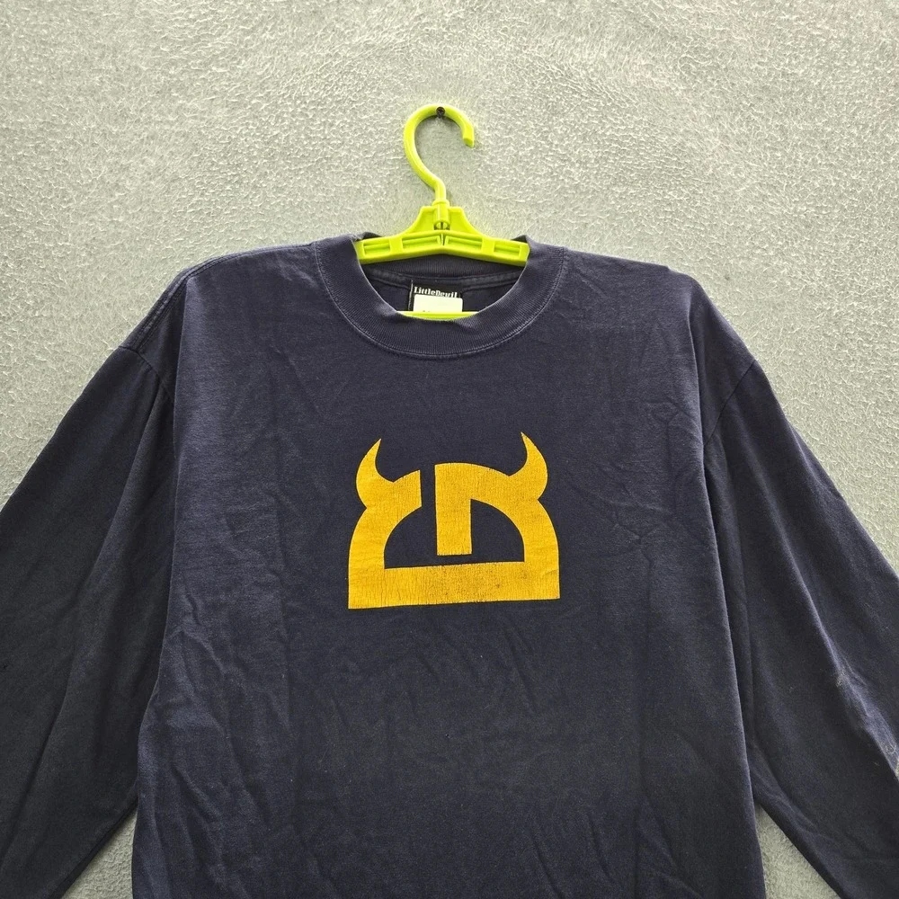 VINTAGE Little Devil Men Shirt M Navy Graphic Genuine Evil Skater BMX Y2K READ